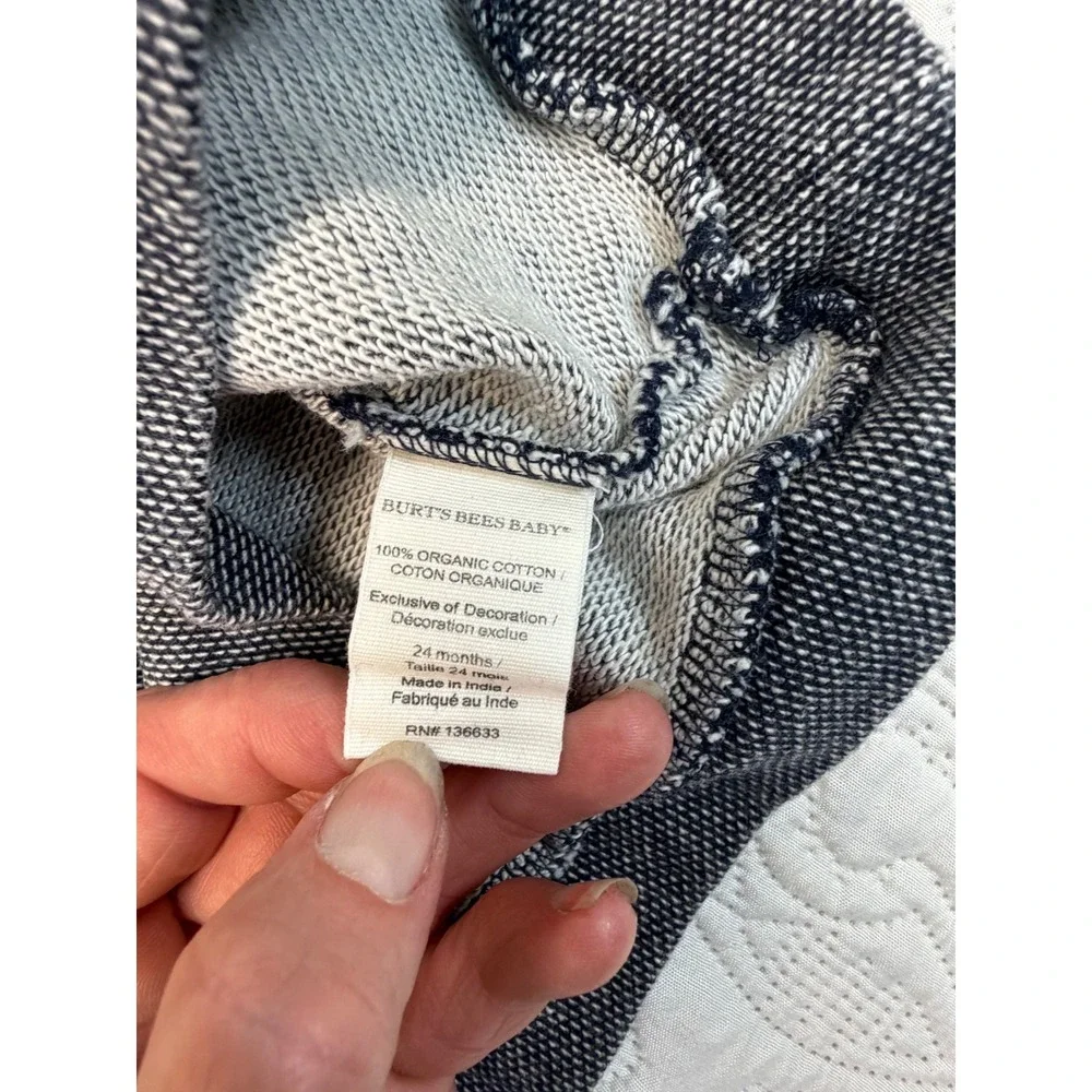 Burts Bees Baby Organic Cotton Funnel Neck Pullover Sweater Gray 24M RN136633